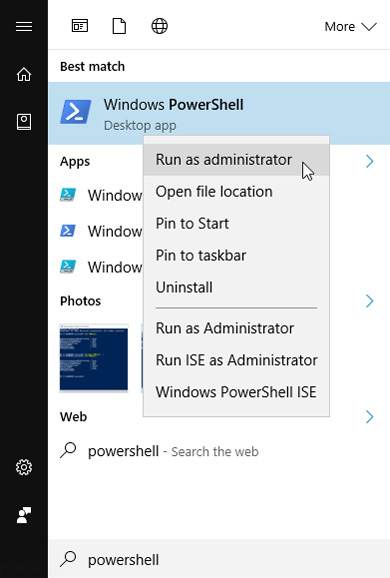باز کردن powershell