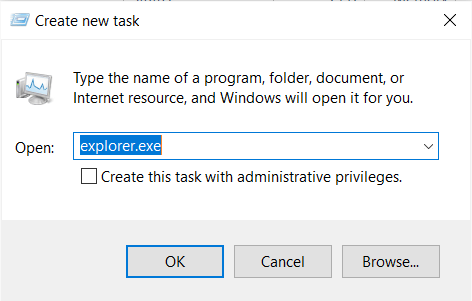 رفع سیاهی صفحه با اجرای مجددExplorer.exe
