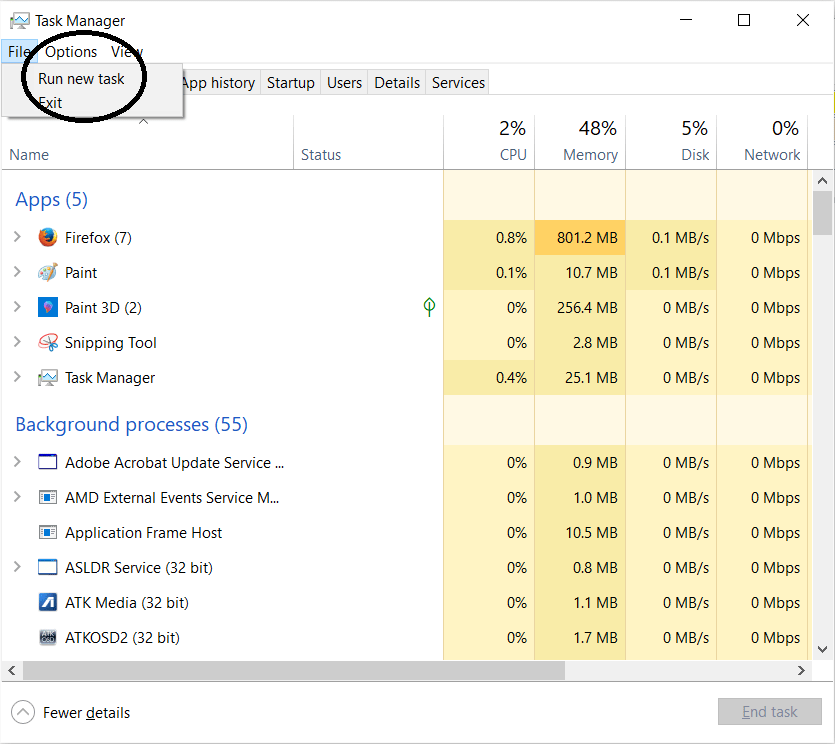 ایجاد Task Manager جدید